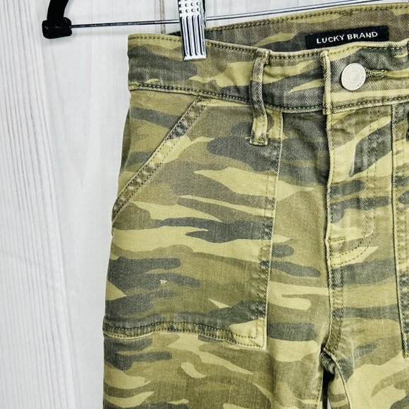 Lucky Brand Womens Camo Jeans Mid-Rise Ava Slim Size 0/25 (25" x 26") Ankle - Picture 5 of 9